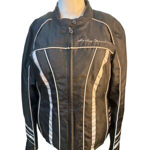 Harley-Davidson Women's Black Reflective Motorcycle  Jacket Size M Good Con